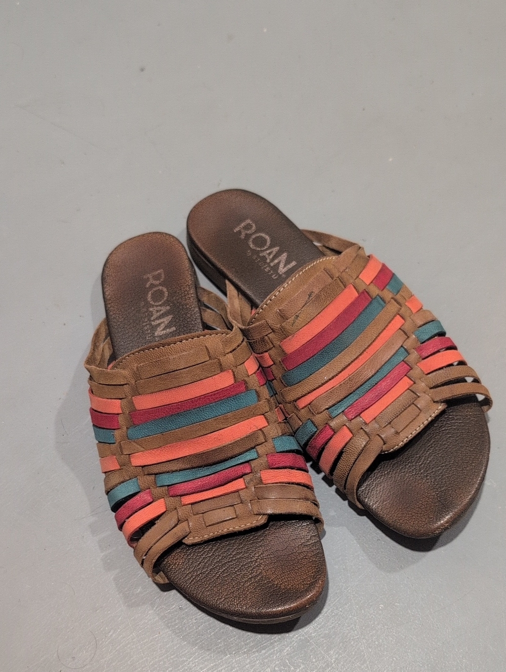 Roan Women’s Brown Woven Multi-Color Slide Mules